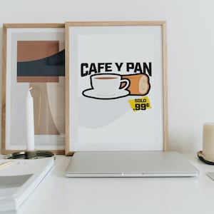Cafe y Pan Art Print - Puerto Rican Breakfast - Poster - Matte Finish