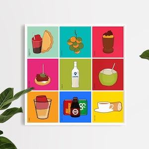 Puerto Rican Foods. Comida Boricua. Puerto Rico Wall Art Print