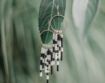 CANYON EARRINGS Hammered Gold and Oxidized Sterling Silver - Etsy