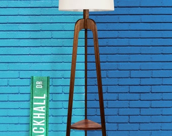 Floor Lamp, Danish Modern Tripod Lamp – With Tray