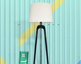 Floor Lamp, Danish Modern Tripod Lamp – Shou Sugi Ban