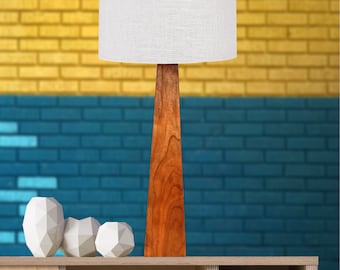 Table Lamp, Small Modern Wood Lamp – Cherry