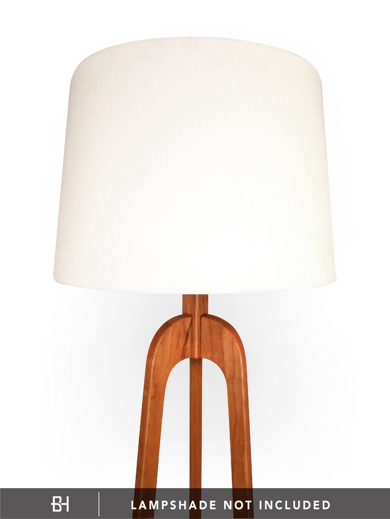 Floor Lamp, Danish Modern Tripod Lamp Cherry image 2