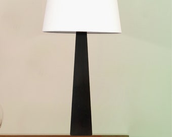 Table Lamp, Small Modern Wood Lamp – Shou Sugi Ban