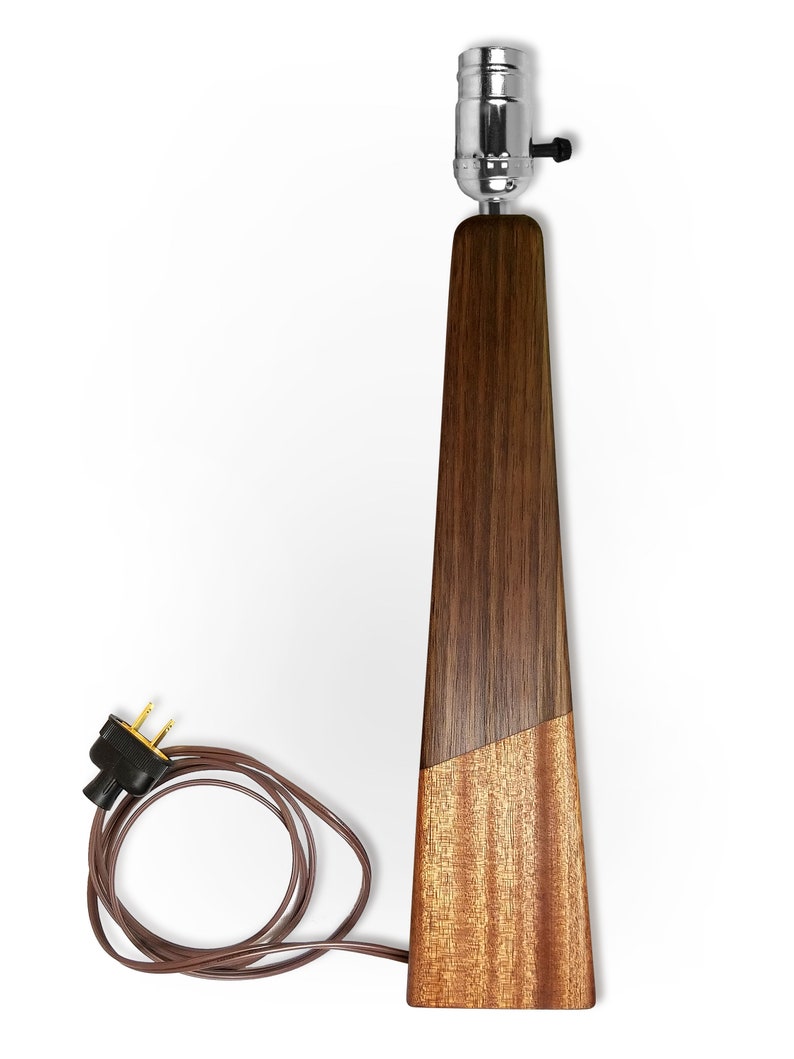Small Modern Wood Lamp \u2013 Double Wood Table Lamp