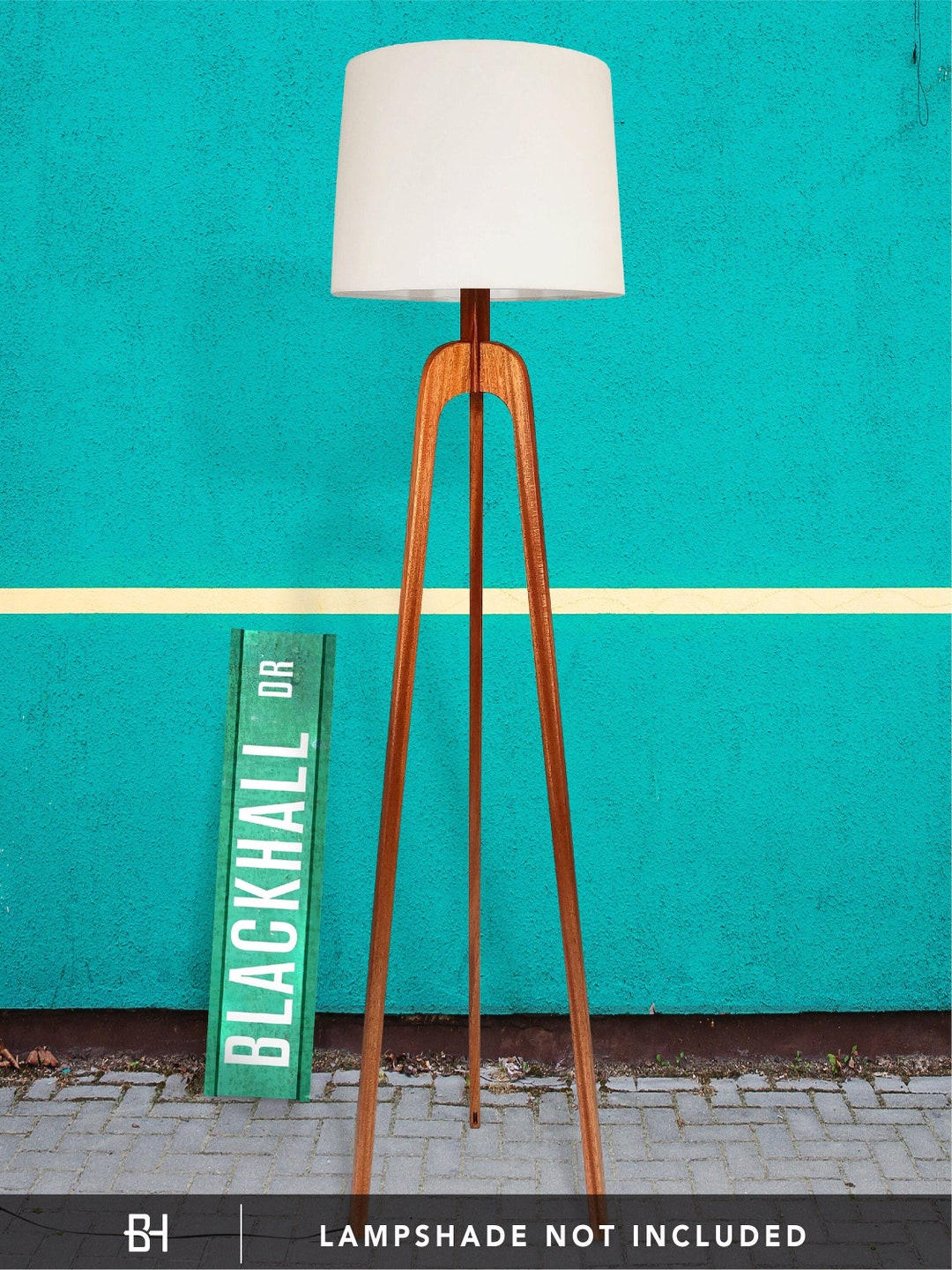 Royal Nautical Teak Wood Tripod Floor Lamp – 76cm Height, Handmade Nautical Home Decor With LED