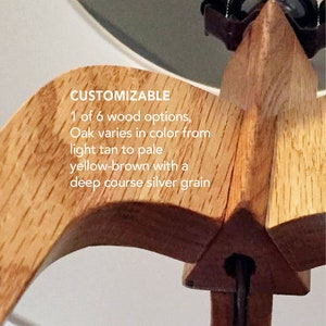 Floor Lamp, Danish Modern Tripod Lamp Oak image 3
