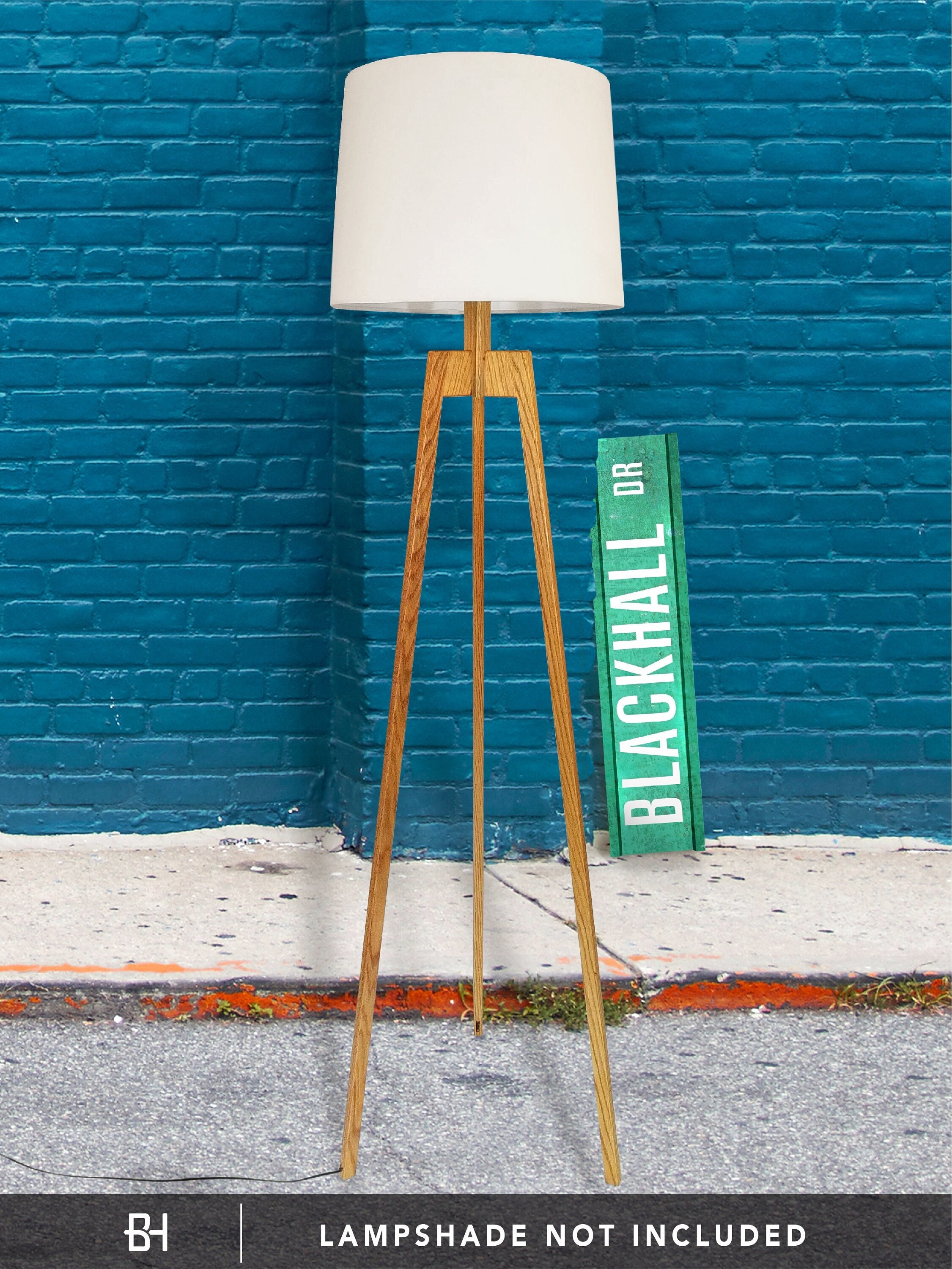 Floor Lamp, Mid-century Modern Tripod Lamp – Oak - Etsy