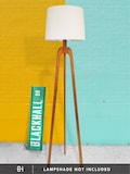 Floor Lamp, Danish Modern Tripod Lamp – Cherry
