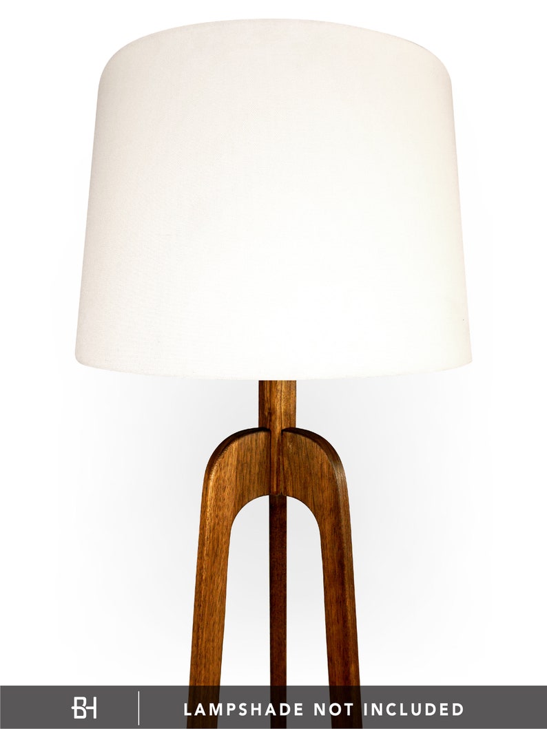 Floor Lamp, Danish Modern Tripod Lamp Walnut image 2