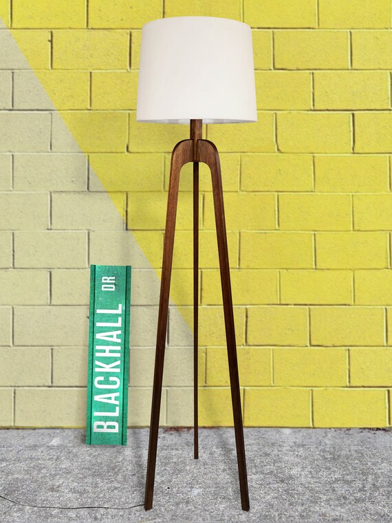 loki wooden tripod floor lamp