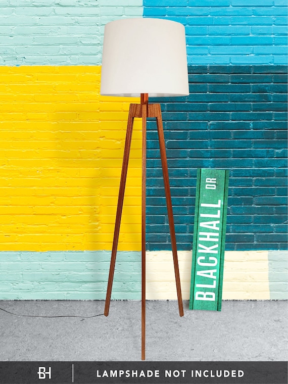 Floor Lamp, Mid-century Modern Tripod Lamp – Mahogany - Etsy