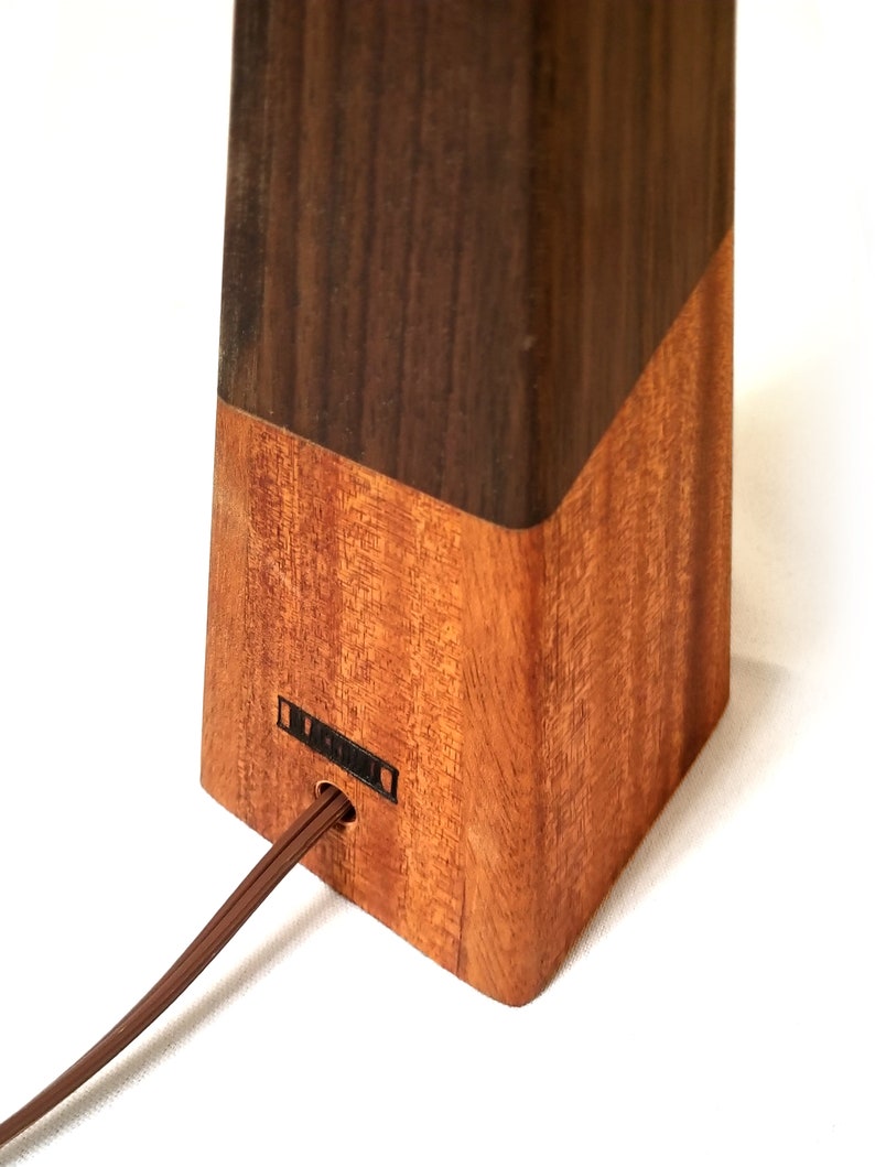 Small Modern Wood Lamp \u2013 Double Wood Table Lamp