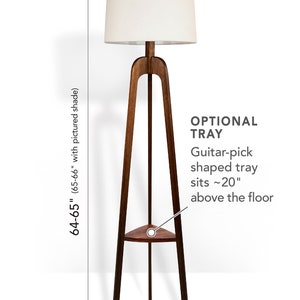 Floor Lamp, Danish Modern Tripod Lamp Walnut image 7