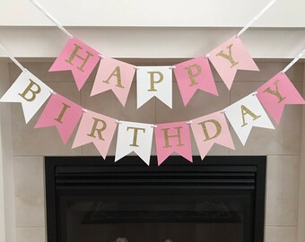 girl birthday banner etsy