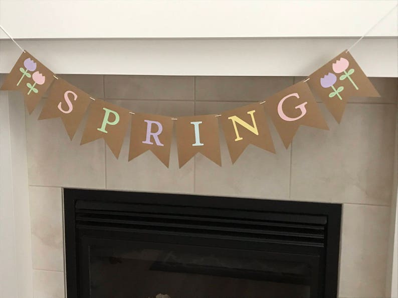 Spring Banner: Handmade Burlap Pastel Flower Garland - Etsy