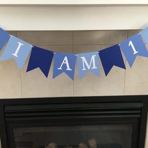 First Birthday High Chair Banner, I am 1 Banner, First Birthday, Highchair Banner, 1st Birthday, Boy First Birthday, Boy High Chair Banner