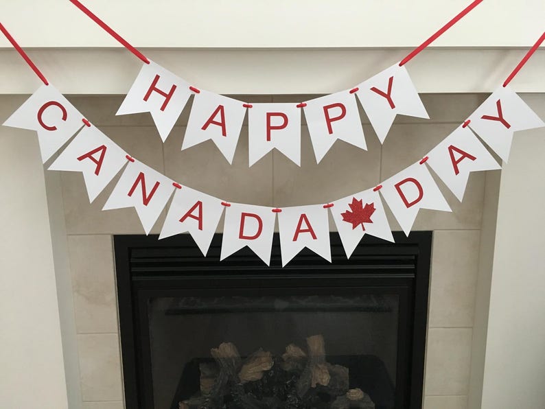 Happy Canada Day Banner Canada Day Celebration Red and Etsy