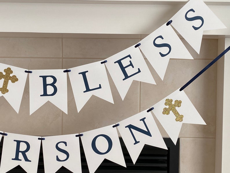 God Bless Banner Baptism Banner Christening Banner First - Etsy