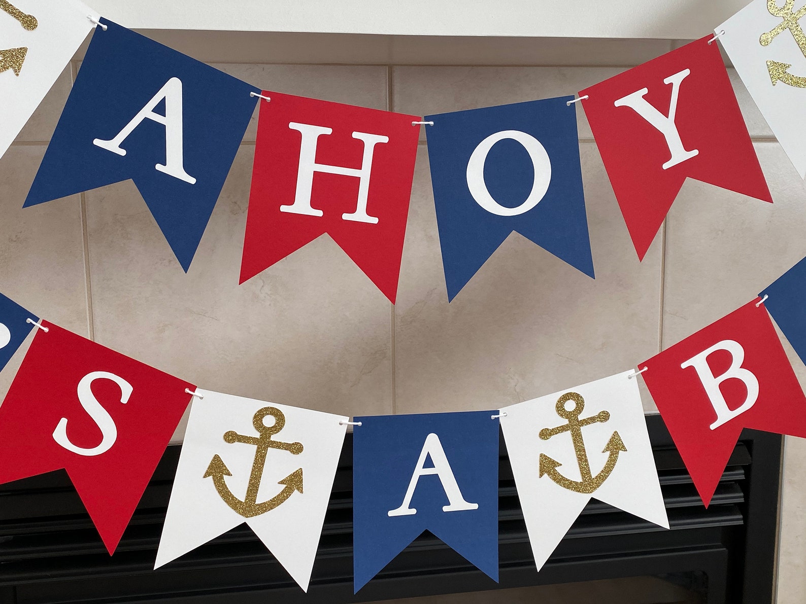 Ahoy It's A Boy Banner Boy Baby Shower Banner Baby Etsy