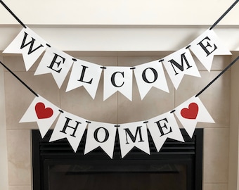 Welcome Home Banner, Military Homecoming, Homecoming Party Banner, Welcome Home Sign, Deployment Homecoming Banner, New Home, Housewarming