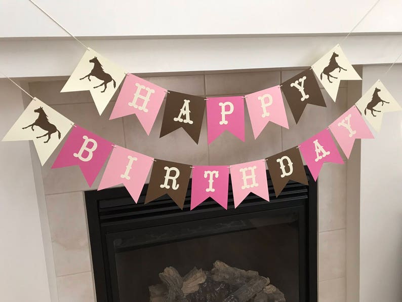 Cowgirl Birthday Banner Happy Birthday Banner Cowgirl Party | Etsy