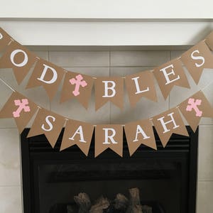 God Bless Banner, Baptism Banner, Christening Banner, First Communion Banner, God Bless, Girl, Boy, Crosses, Photo Prop