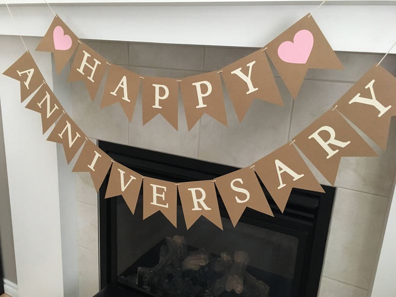 Happy Anniversary Banner, Anniversary Banner, Wedding Anniversary, Anniversary Party, Rustic Banner, Photo Prop image 3