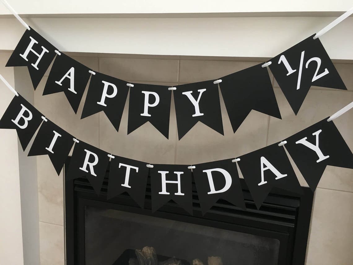 Happy 1/2 Birthday Banner Half Birthday Banner 6 Months Old - Etsy