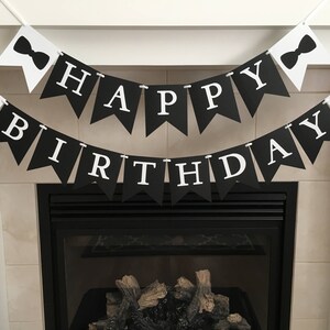 Bow Tie Birthday Banner, Little Man Birthday Banner, Happy Birthday Banner, Bow Ties, Boy Party, Photo Prop, Boy Birthday, Flag Banner