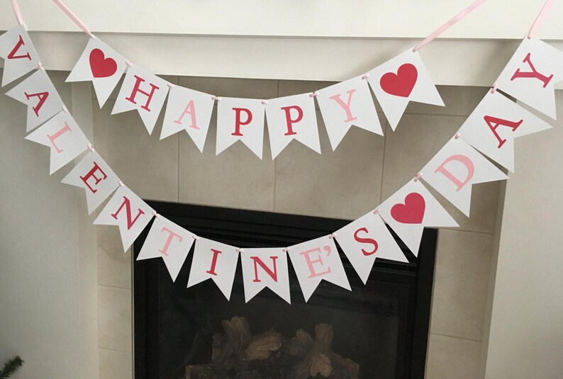 Valentine's Day Banner, Valentine's Decoration, Happy Valentine's Day, Valentines Day Decoration, Valentine's Banner image 3