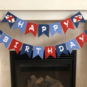 Airplane Birthday Banner: Red, White & Blue, First Birthday