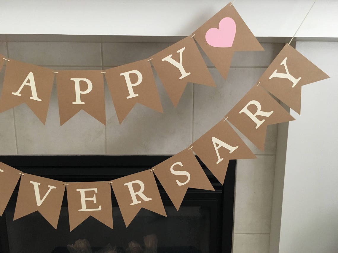 Happy Anniversary Banner Anniversary Banner Wedding Etsy