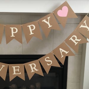 Happy Anniversary Banner, Anniversary Banner, Wedding Anniversary, Anniversary Party, Rustic Banner, Photo Prop image 5