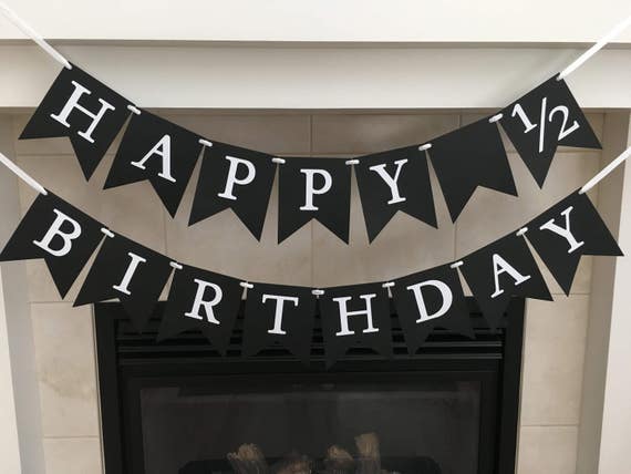 Happy 1 2 Birthday Banner Half Birthday Banner 6 Months Old Etsy