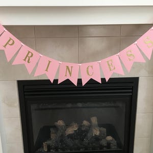 Princess Banner, Baby Shower Banner, Princess Room Decor, Pink and Gold, Crown Banner, Baby Shower Decor, Baby Girl, Photo Prop