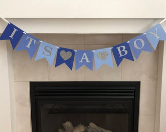 It's A Boy, Blue Ombre Baby Shower, Boy Baby Shower, Baby Shower Banner,Baby Shower Decorations, Baby Sprinkle, Photo Prop, New Baby