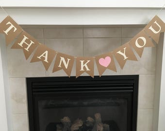 Thank You Banner, Wedding Decor, Thank You Photos, Photo Prop, Wedding Reception, Marriage