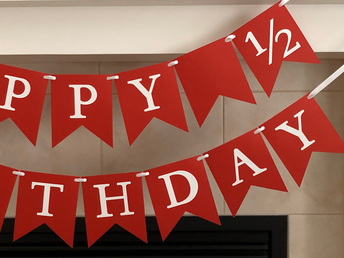 Happy 1/2 Birthday Banner Half Birthday Banner 6 Months Old | Etsy