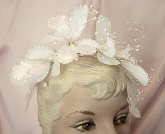 Sequins and foliages bridal headdress,vintage 80s… - image 10