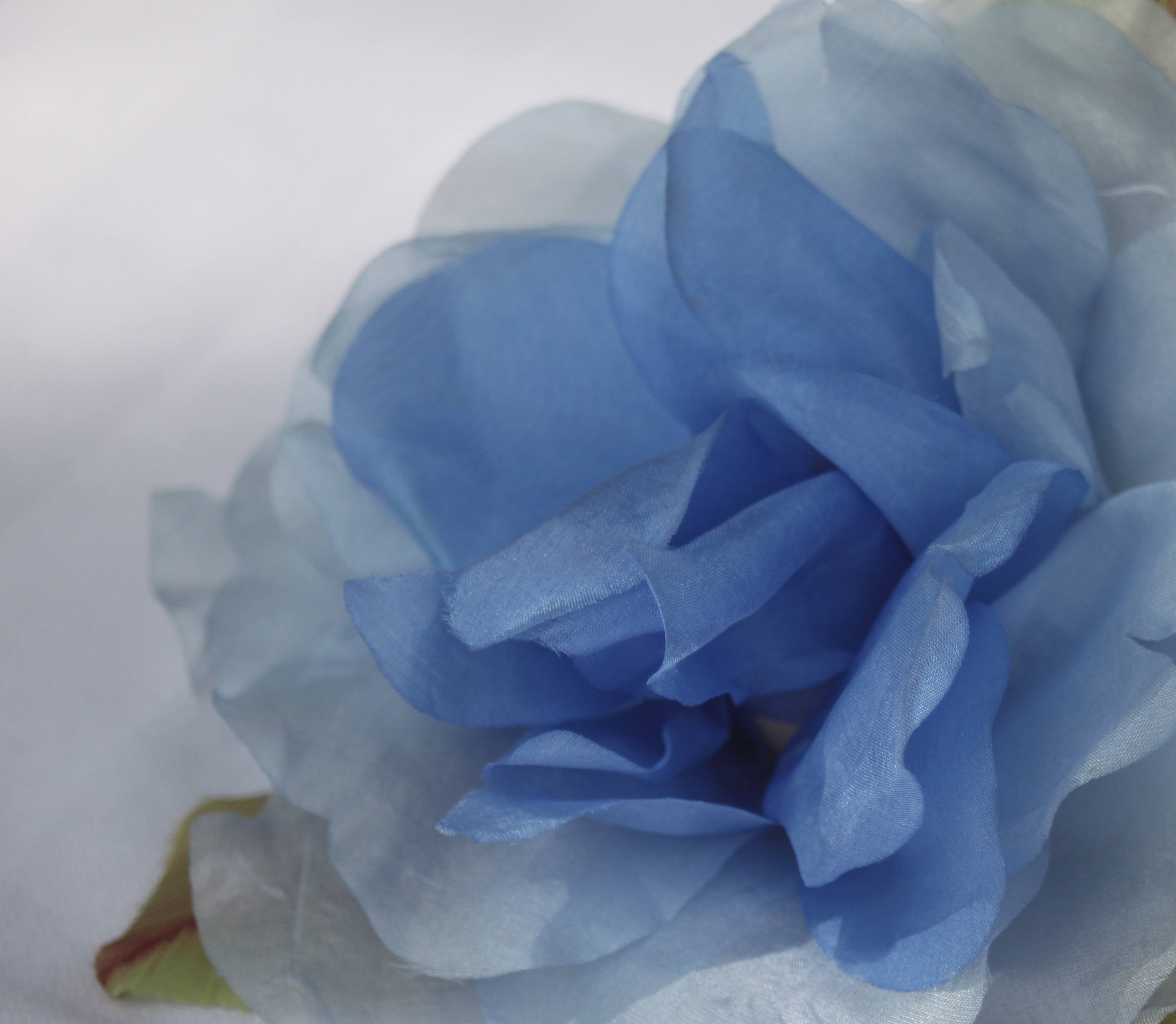 Floral Arranging Huge Vintage blue rose 60s,Antique pure silk rose