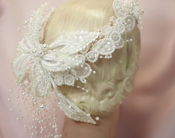 Vintage 80s headpiece wedding,Crown for brides,Br… - image 10