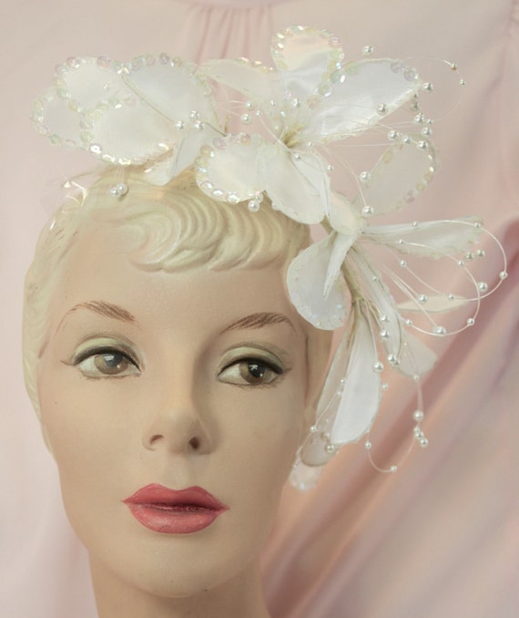 Sequins and foliages bridal headdress,vintage 80s… - image 6