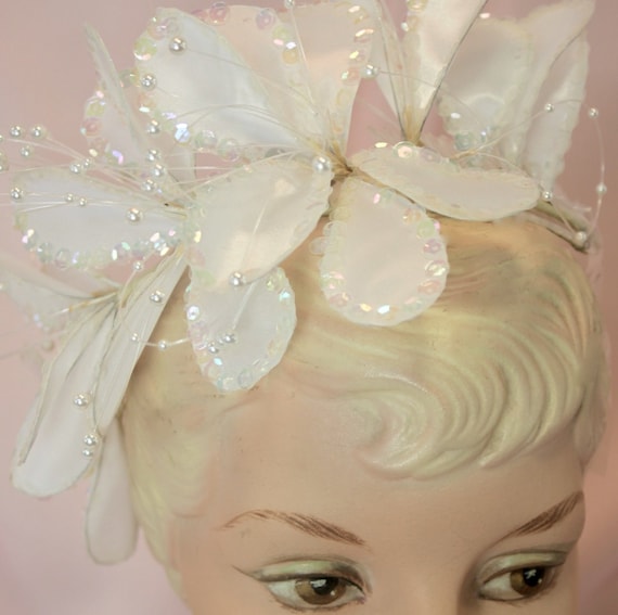 Sequins and foliages bridal headdress,vintage 80s… - image 8