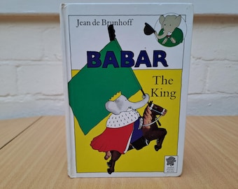 Vintage Methuen Babar Papa Der König 1989 Nostalgische Kinder Taschenbuch von Jean de Brunhoff.