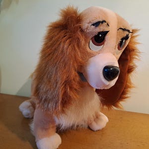 Large Lady and the Tramp Dog Teddy Bear - Cute Stuffed Vintage Plush Collectors Toy.
