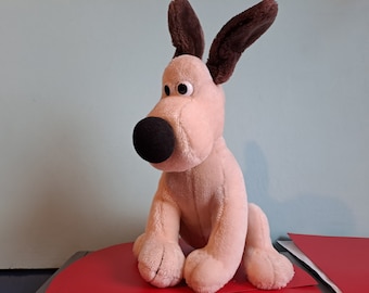 Wallace and Gromit - Sitting Vintage Stuffed Cuddly Soft Dog Toy. 1989. Made by Born to Play TM. Aardman.