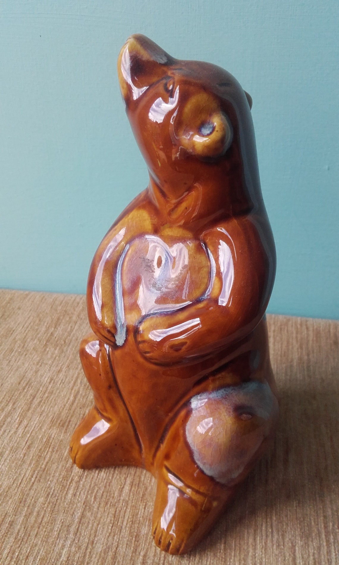 Treacle Glazed Honey Brown Bear Unusual Vintage Collectable Etsy