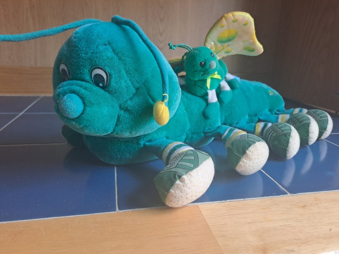 Peluche Vintage Lots A Legggggs 1984 - 20 Pattes, Verte, 40 Cm | Occasion Bon état