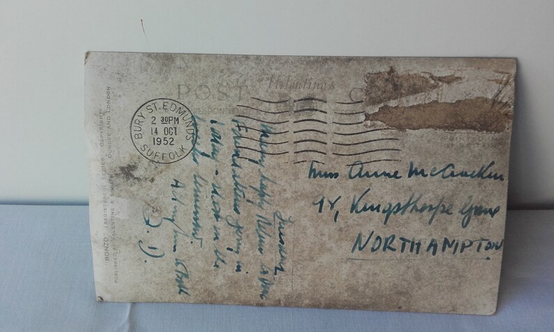 Franked in Bury St Edmunds Vintage Bonzo The Dog I/'m dropping in soon 1952 Kitsch Picture Postcard Collectable Nostalgic.